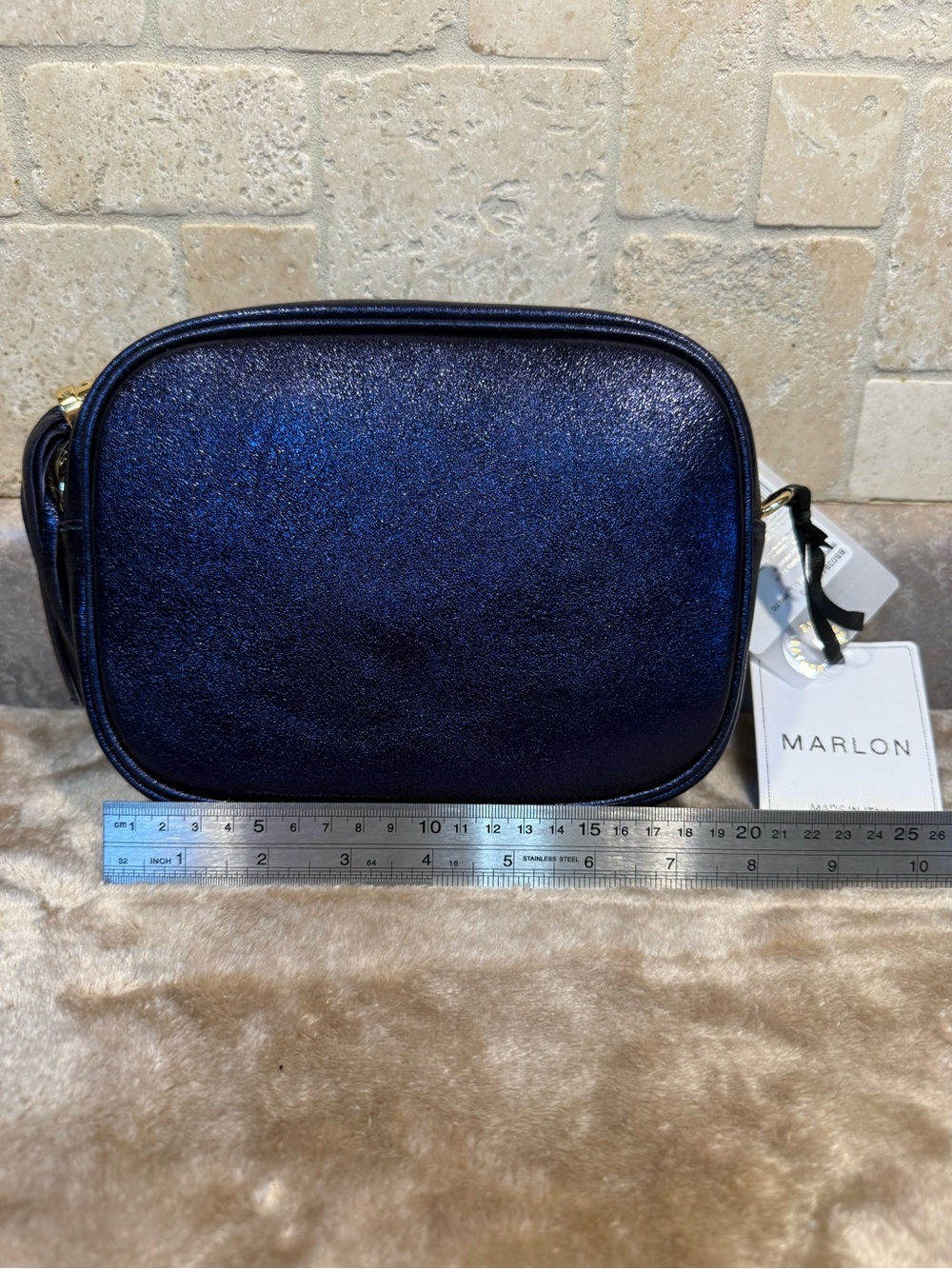 Marlon Made In Italy Navy Blue Crossbody Bag — Sleek Everyday Shoulder Bag
